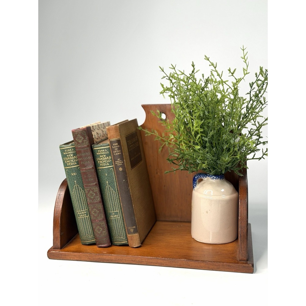 Vintage Nautical Wood Captains Book Shelf Solid Cherry Cottagecore Decor